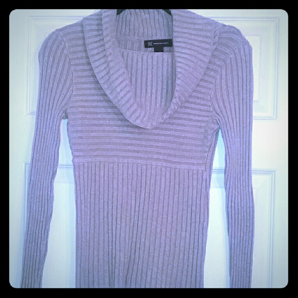 International Concepts Ribbed Cowl Neck Top